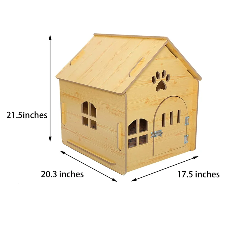 Custom Indoor Outdoor Small Dog Cat Bed Cave Wooden Cages Wood Pet