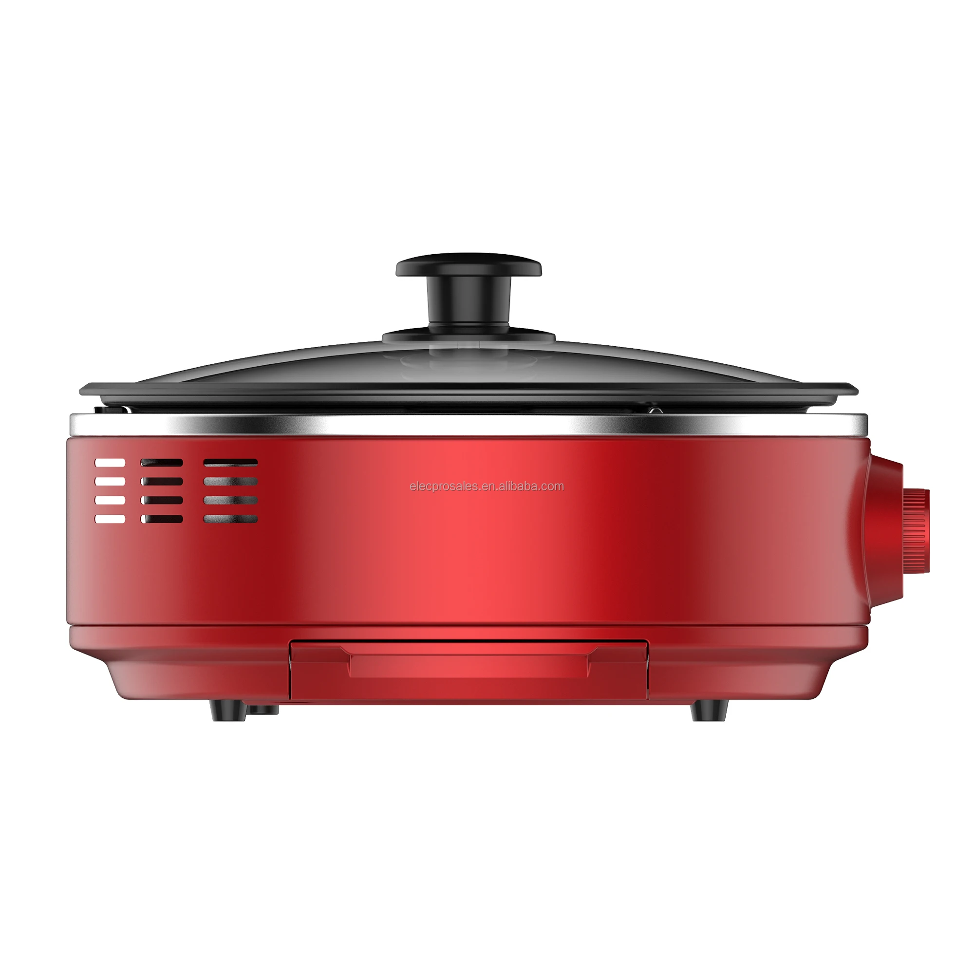 1000w High Quality cheapest fast heat 12inch non stick coating Electric Skillet hot pot Grill Pan