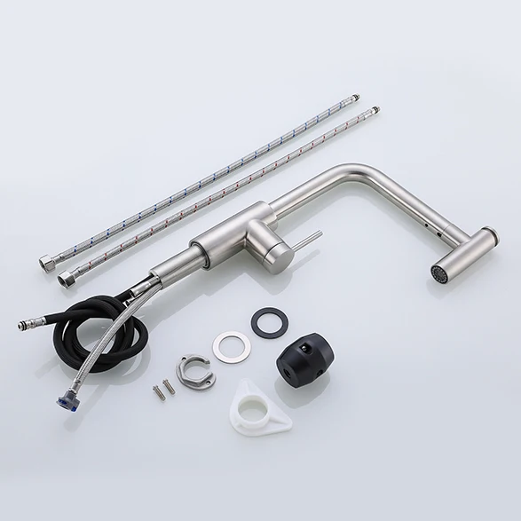 360 Degree Rotate pull out faucet contemporary deck mounted hot cold 316 water mixer SUS 304 kitchen faucet