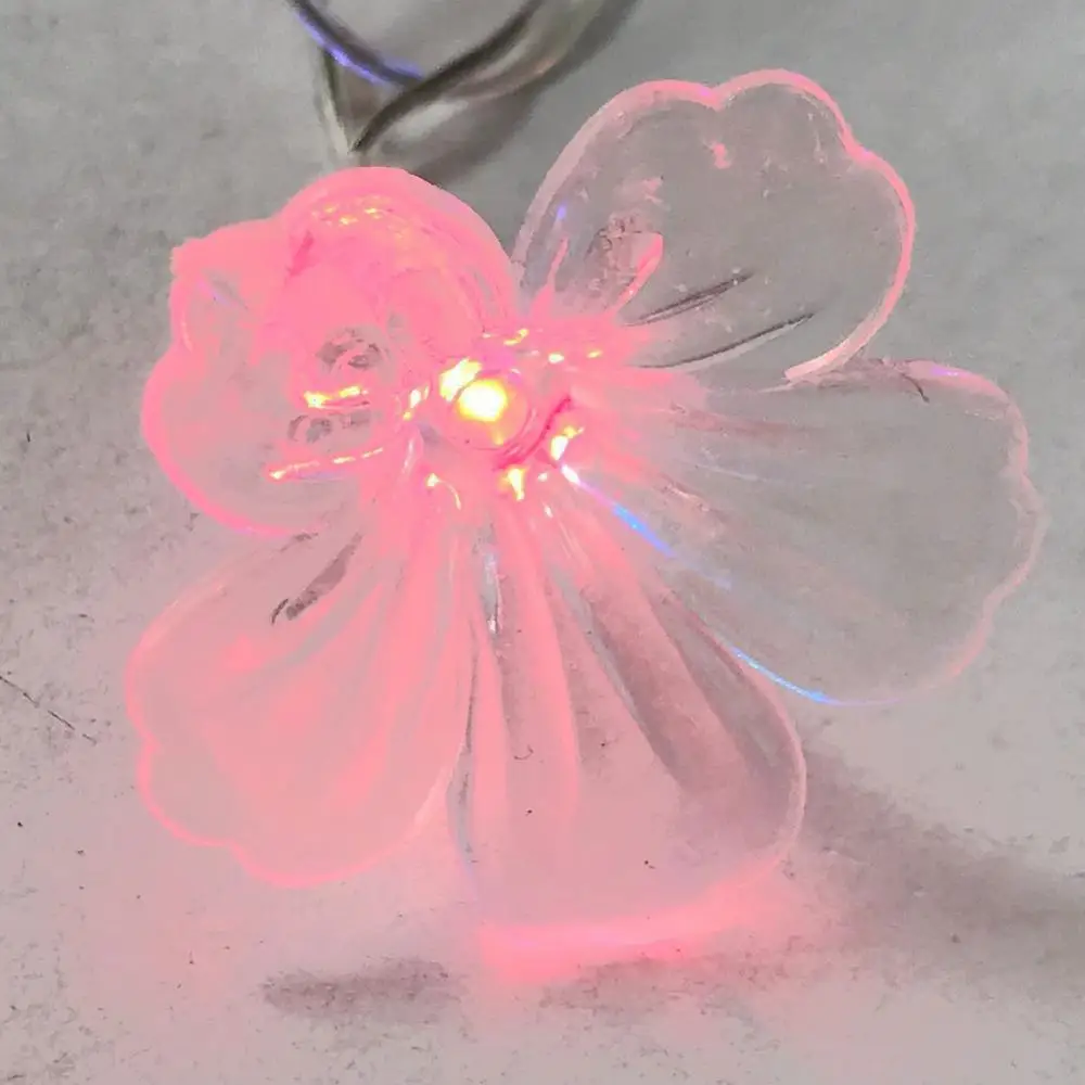 Battery Operated Christmas Artificial Flowers With LED  RGB String Lights Fairy Garden Decorative Lights For Indoor And Outdoor