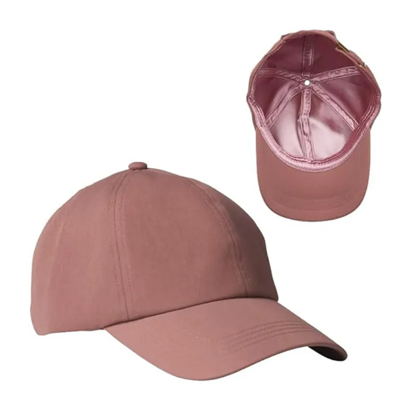 Factory custom embroidered satin lined baseball cap