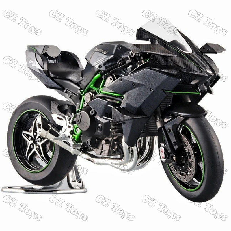 Diecast 1:12 Ducati Kawasaki Ninja H2R with sound and light front-wheel steering ornament Metal model motorcycle alloy model
