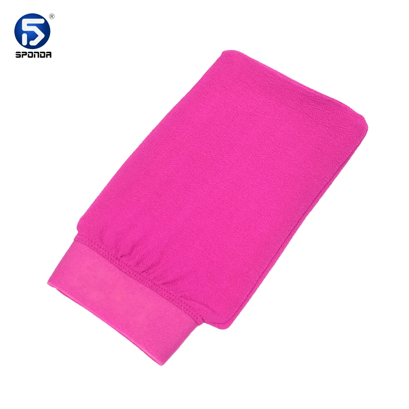 High Quality Single Layer Tan Removal Exfoliator Mitt Pink Bath Shower Deep Exfoliating Gloves Wholesale