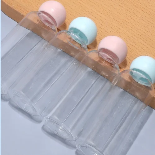 50ml emulsion bottle ball cap PET clear plastic bottle inner plug ball cap pink biue wholesale
