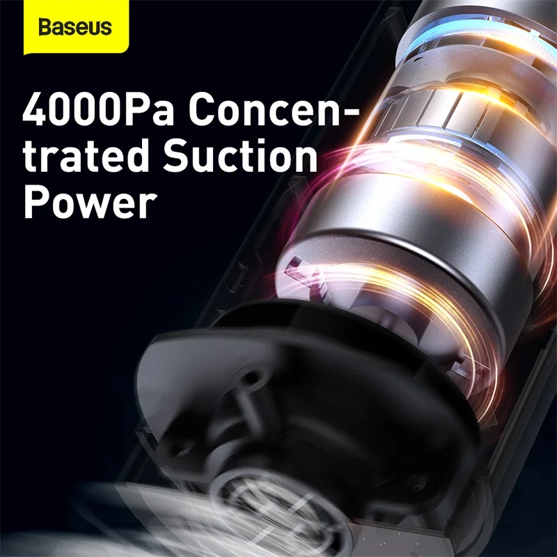 Baseus Type C Charge 30W 4000Pa Handheld Auto Portable Robot Aspirador Carro Home Office Car Vacuum Cleaner