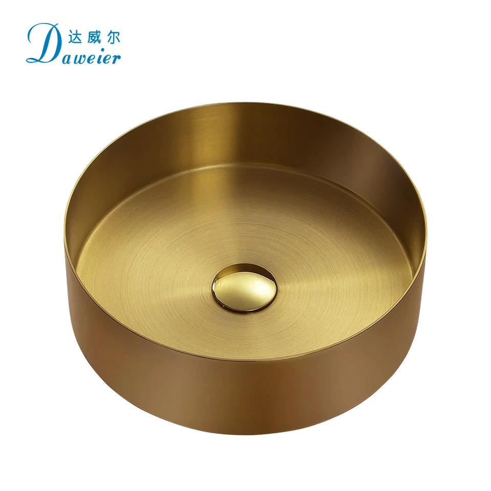 Hot Sale Gold Bathroom Vessel Sink Luxury Countertop Black Light OEM Hand Wash Basin Vanity Sink