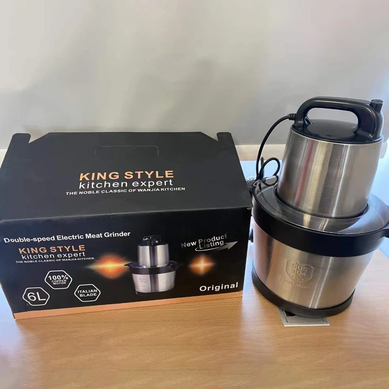 Home Kitchen Food Grinders Cheap Stainless Steel Small Best Meat Chopper Automatic 6L Electric Meat Grinder