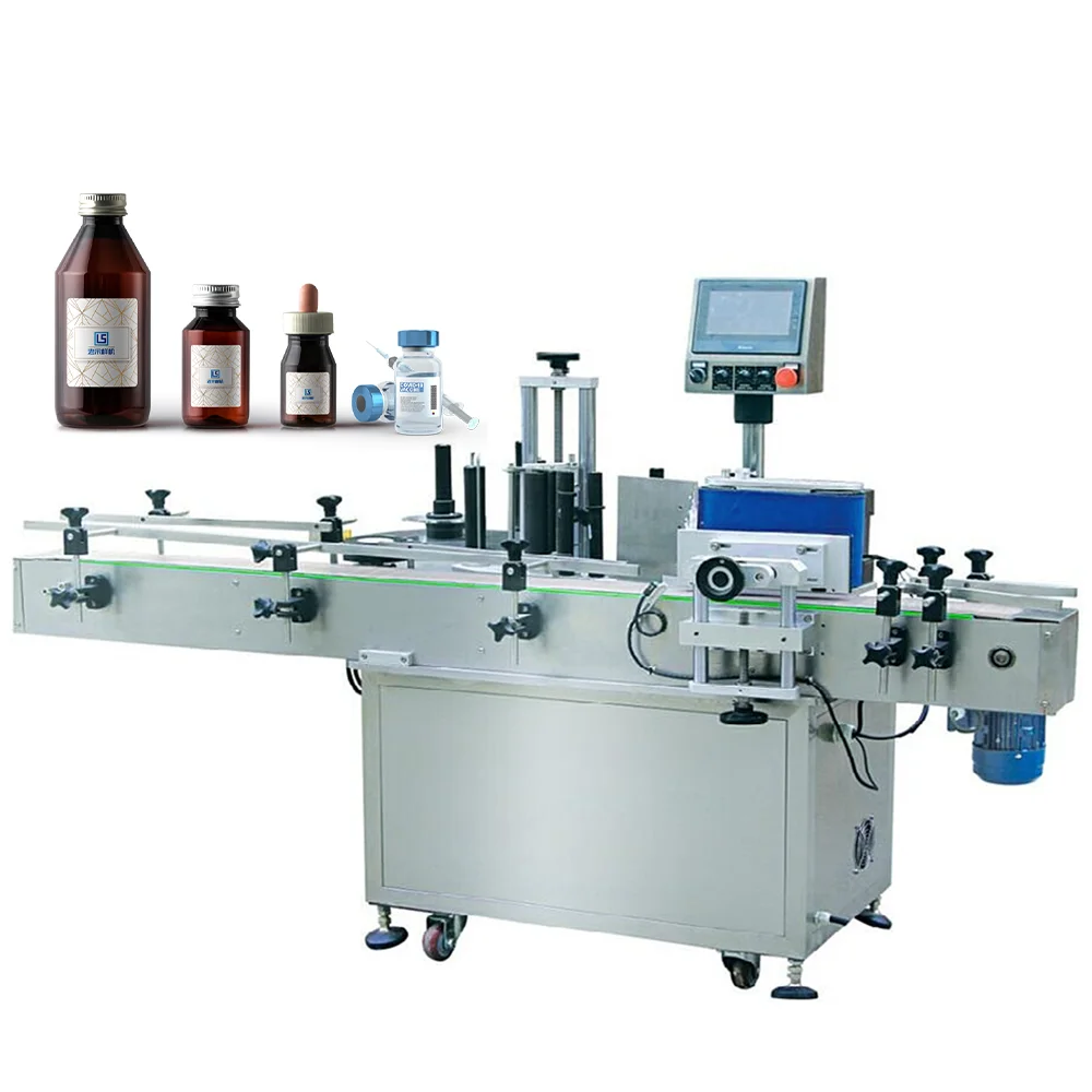 YM510 full automatic pharmaceutical small glass plastic eye bottle labeler vial labeling machine