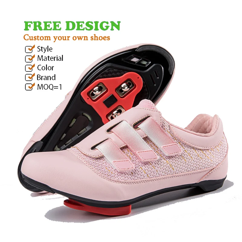 Custom OEM Cycling Footwear Mtb Shoes Route Cleat Road Dirt Bike Speed Flat Sneaker Racing Non Locking Cycling Shoes