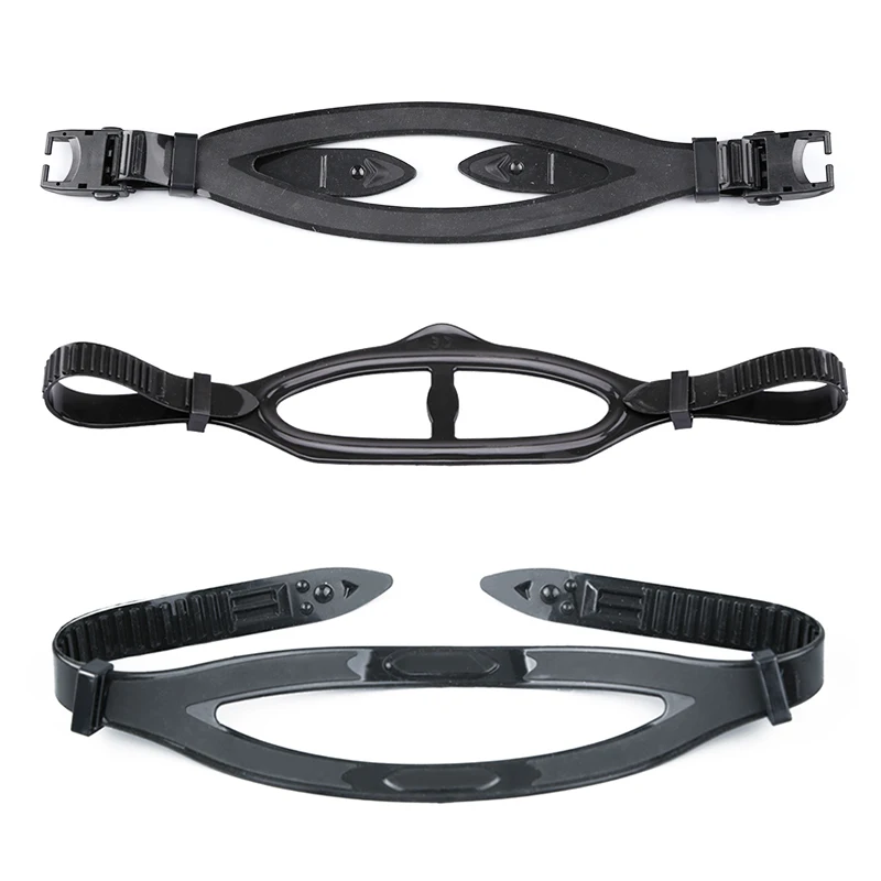 split 2 twin belts bands adjustable replace spare liquid silicone elastic swimming goggles diving mask head strap band