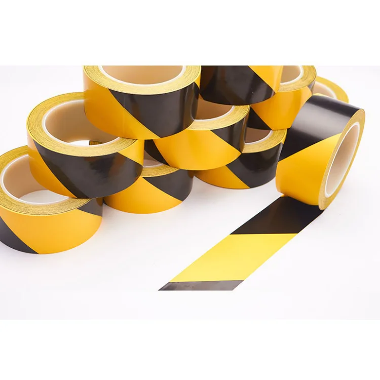 Underground Industrial Construction Warning Yellow Black Danger Warning Pvc Floor Marking Tape