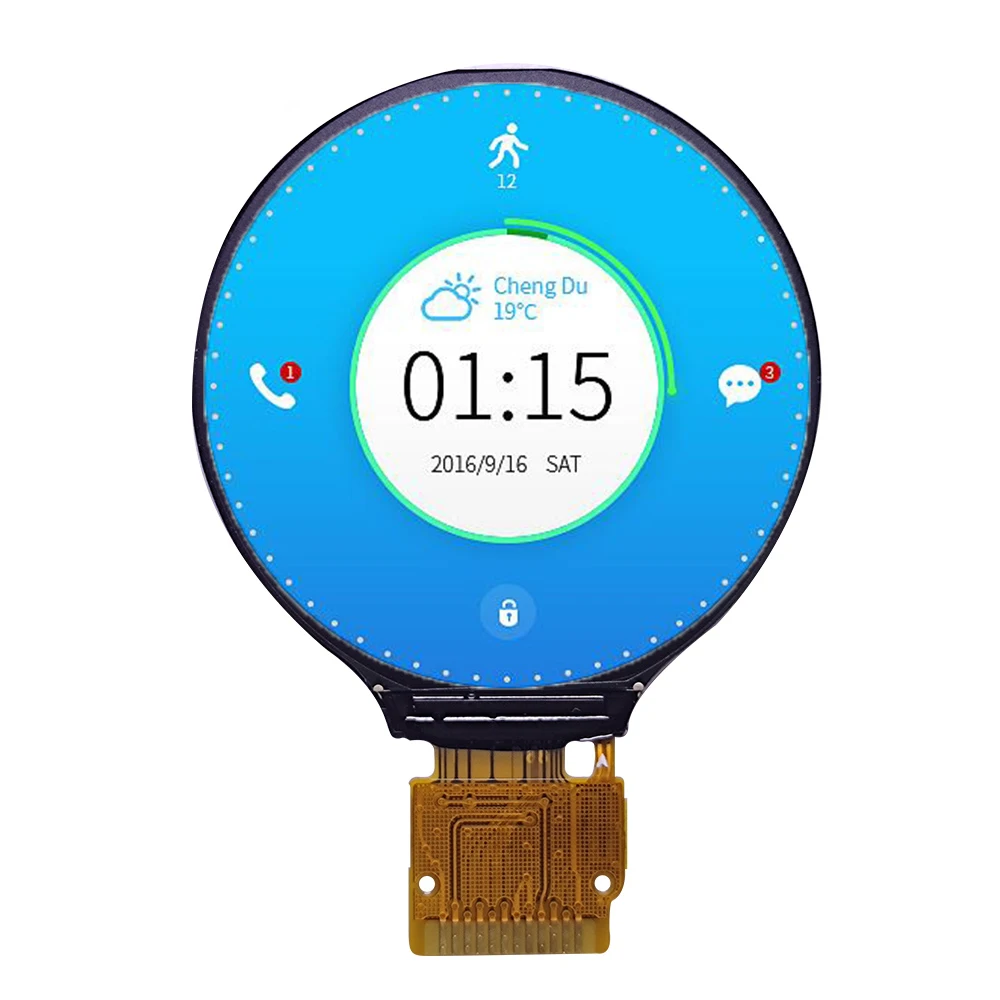 1.28 inch 1.28' round TFT 240X240 full color LCD 12pin 400cd Circular display module 4-line SPI LH128R-IG01 smart watch