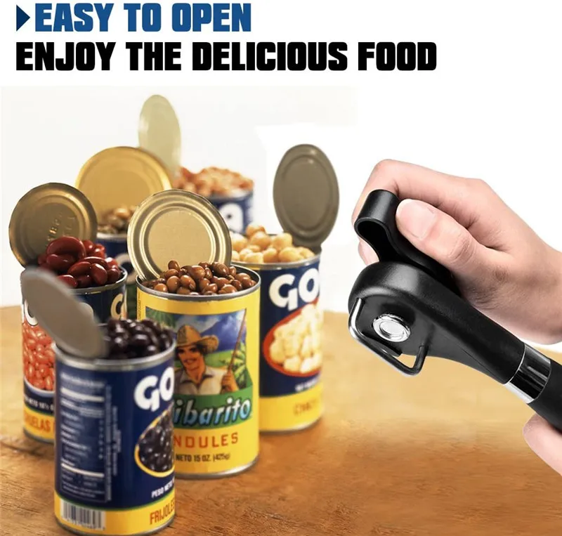 Kitchen Lunch Meat Open Tool Manual Smooth Edge Stainless Steel Can Opener