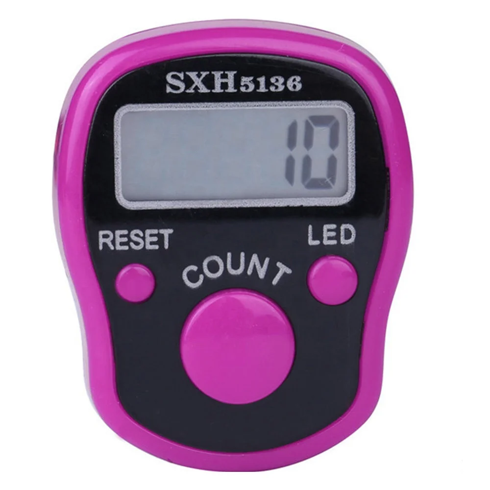 LED Finger Tally Counter Digital Electronic Tasbeeh Counters Lap Track Handheld Clicker with Ring for Muslims Hand Tally Counter