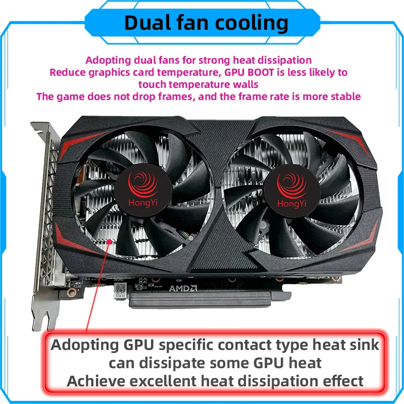 Gddr5 Gpu карта для настольных игр Amd Rx 580 2048Sp 8Gb графическая Дискретная Hdmi Промышленная упаковка внешняя видеокарта