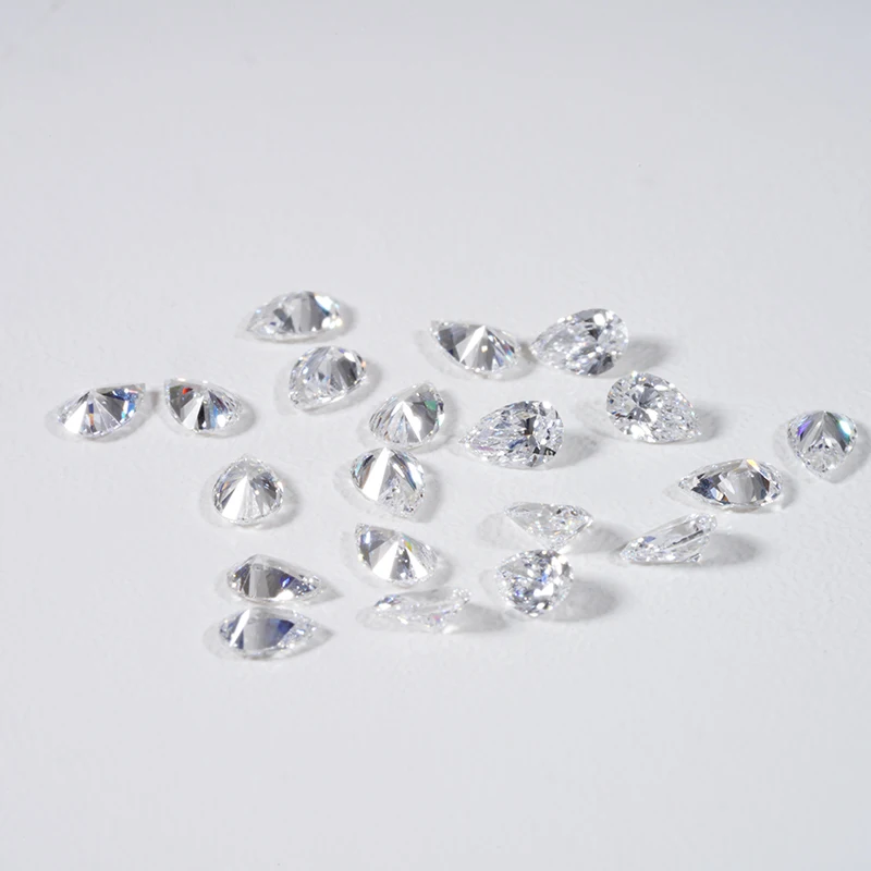 Starsgem Pear Cut HPHT CVD Diamonds Wholesale Price 10 20 30 Points  Melee Diamond DEF VS VVS Lab Grown Diamond  Loose Gemstone