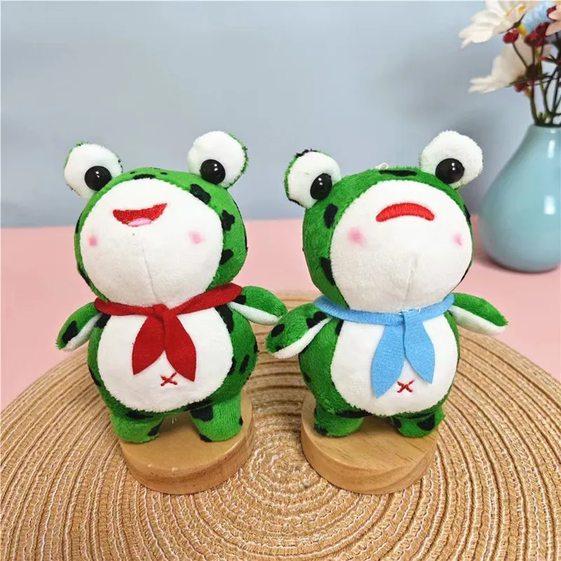 Tiktok cute cute little frog pendant doll cartoon bag hanging decoration key chain Rag Doll plush toy