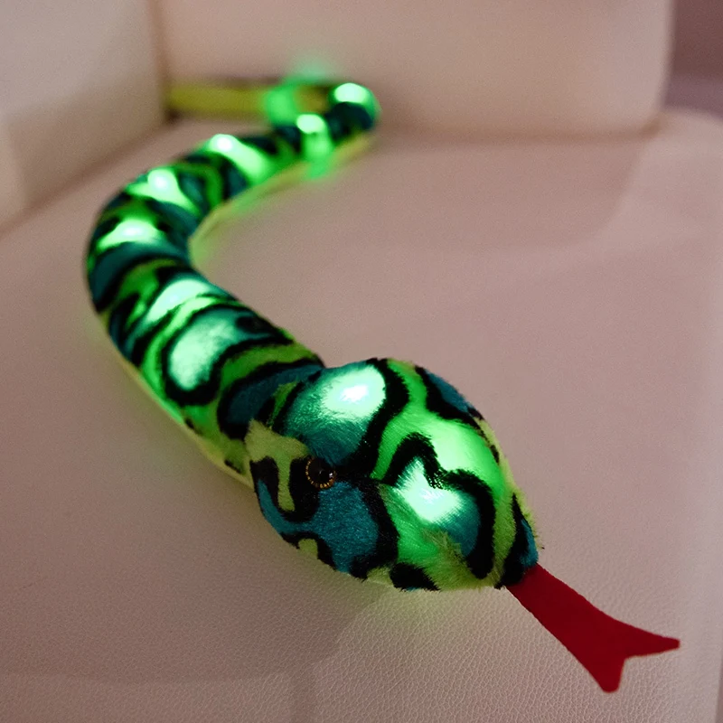 2024 New Year custom 100cm colorful light plush toy snake