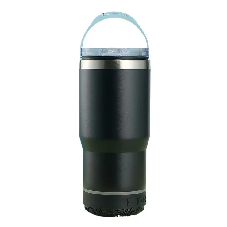 USB charge smart mug 14oz sublimation speaker can cooler steel sublimation can cooler keep drinking cold with 2 lids
