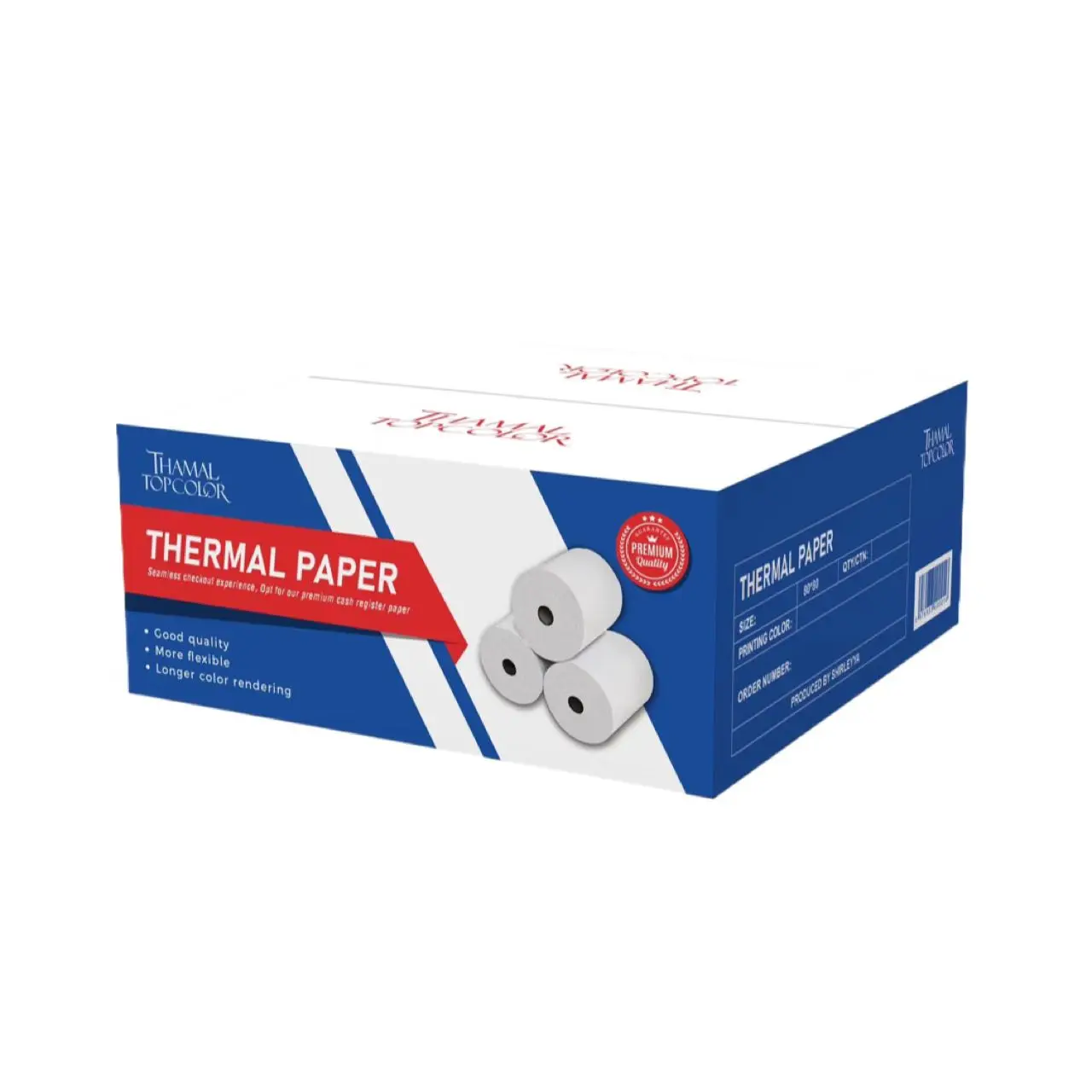 THAMAL TOPCOLOR Thermal printer paper 80mm 57mm bill cashier paper printing 80X80 57X40 till roll pos atm 3 1/8 x 230 receipt