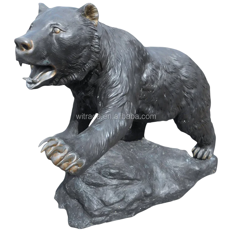 Hand Made Large Metal Animal Sculpture Life Size Copper Brass Bronze Bear Statues For Garden