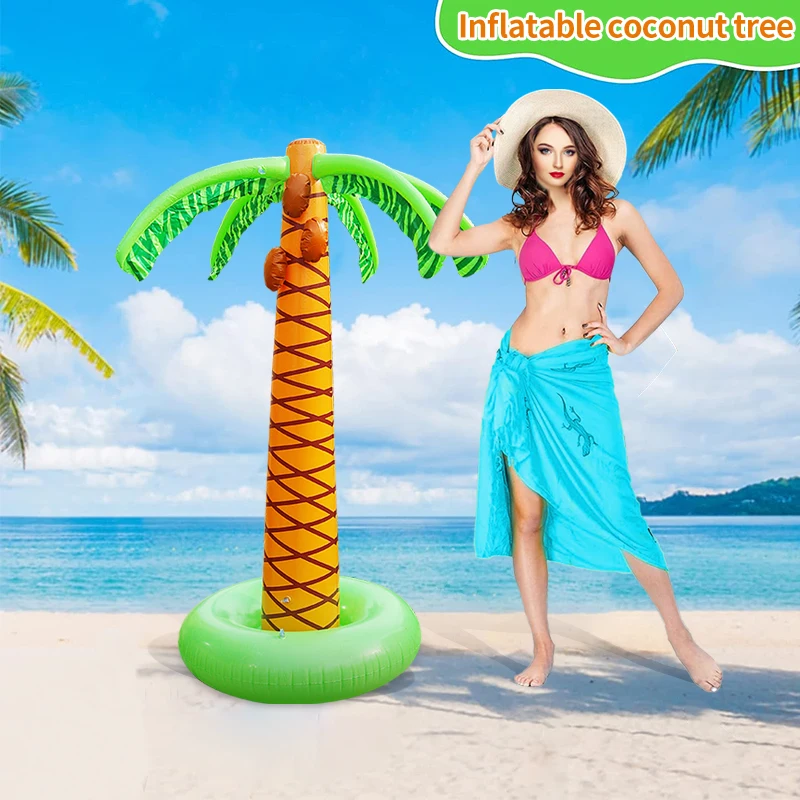 Inflatable Coconut Tree Patio Ornament Toys for Children and Families in Summer Outdoor Beach Backyard Play Toys