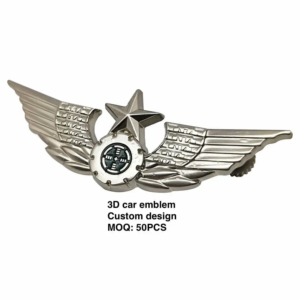 Custom 2D/3D chrome zinc alloy self adhesive metal car sticker club masonic car logo emblem badges