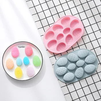 Custom LOGO 10-cavity Microwave Oven Safe Silicone Soap Mold Baking Tool Easter Egg Funny Cake Mold For Pudding