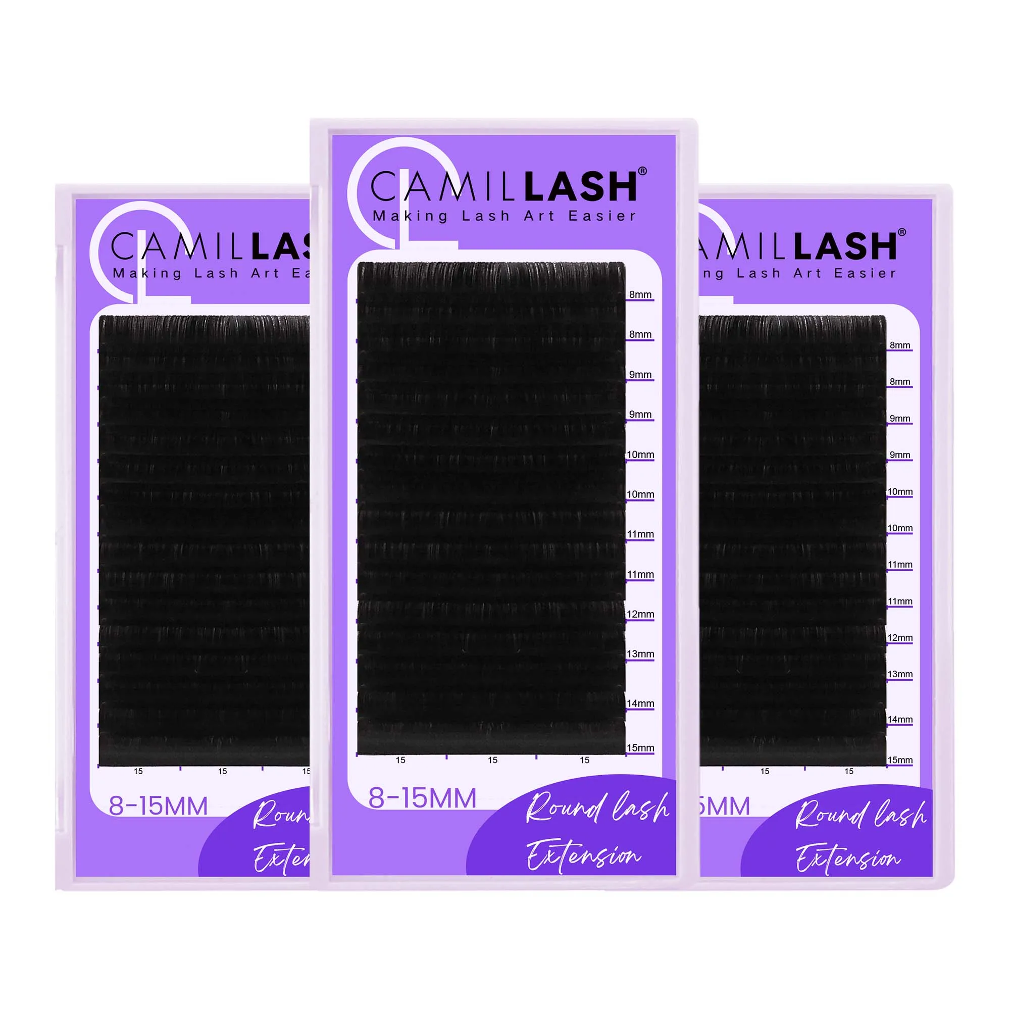 Camillash Eyelash Volume Extensions .02 Lash Trays Lash Supplies Wholesale Cashmere Matte Lash Extensions Trays