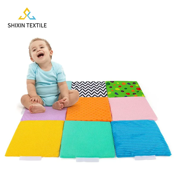 Using Hands Feet Together Made Of High-Quality Fabrics With Different Textures Crawling Sensory Texture Puzzle Mat For Autistic