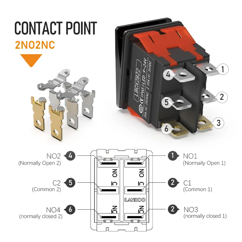 Экономичный ремень LANBOO 2822 светящийся IP65 2-й/3-й механизм 2NO2NC настраиваемый металлический