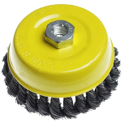 Delun 4-inch high-efficiency  wire brush rust removal tool, industrial grade quality, compatible with various polishing machines