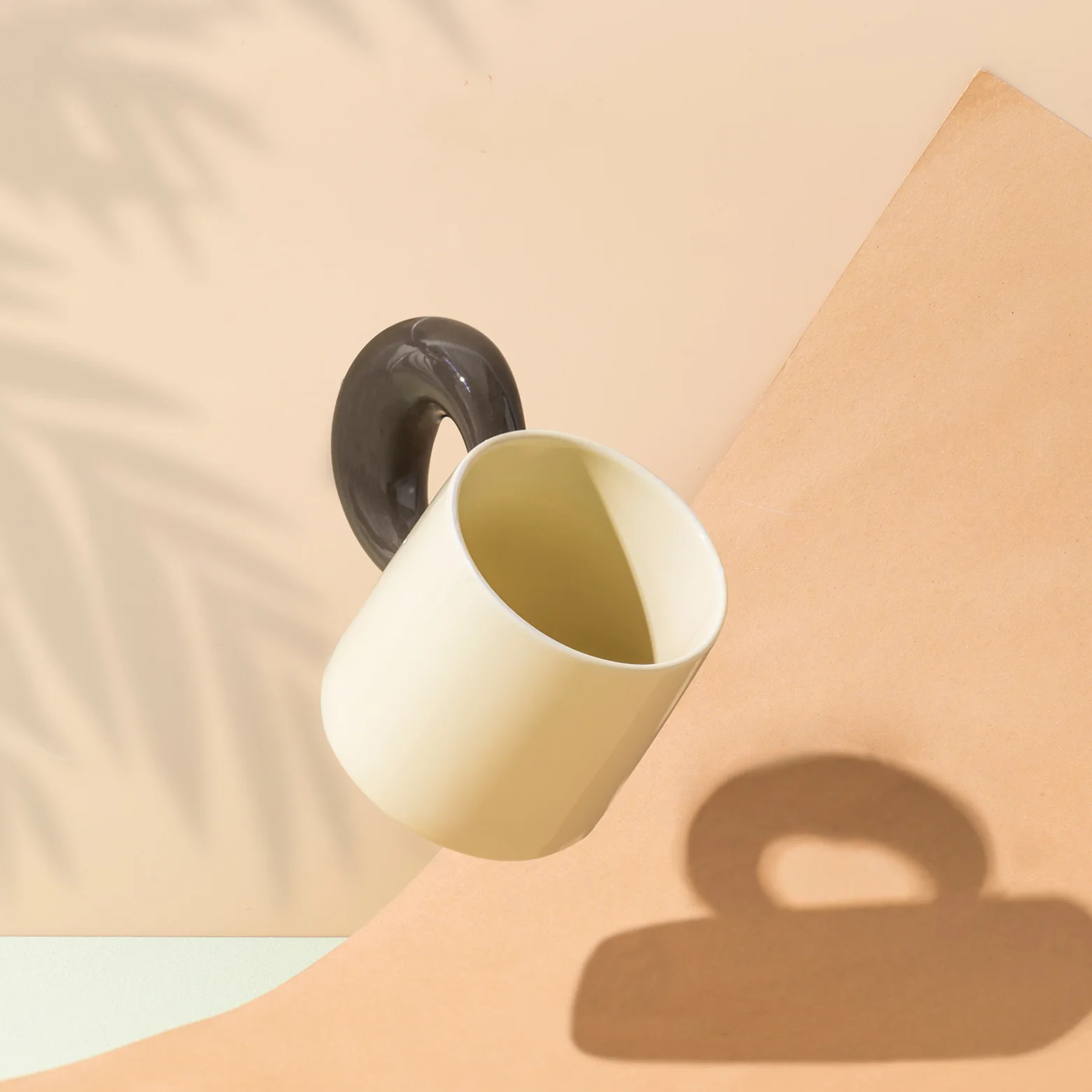 Creative Korea breakfast couple water cup with moon handle ceramic coffee mug