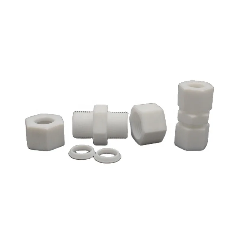 PTFE Double Compression Tube fittings Adjustable PTFE compression Fittings