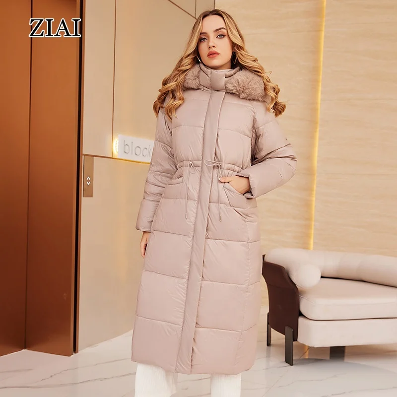 New Fashion Long Women Puffer Coat with Real Big Fur Hood Waterproof Puffer Coat Winter Coat For Ladies