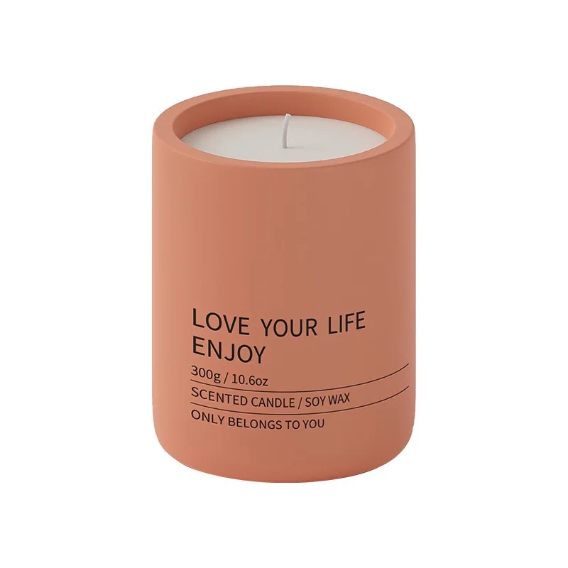 DM619 Colored 10.6 Oz Vessels Luxury Home Decor Candle Making Jars Matte Empty Natural Scented Concrete Cement Candle Jars