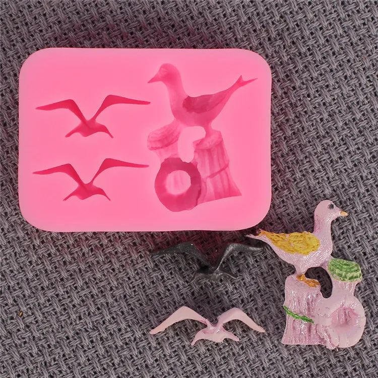 
3D Seagull Bird Cake Molds Ice Tray Chocolate Silicone Mold Gum Fondant Mold For Cake Kitchen Baking Decorating Tools 