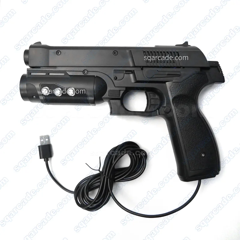Arcade Game Gun Modified to USB Light Guns With 4 LED Sensor For PC Shooting Game With Shock And Recoil