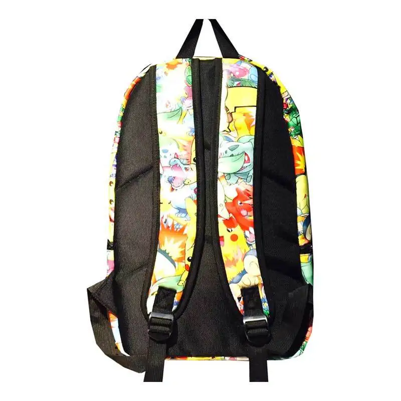 Pokemones Schoolbags Pocket Monsters Characters PU Leather Backpack Eevee Cartoon Backpacks for Students Kids Adults