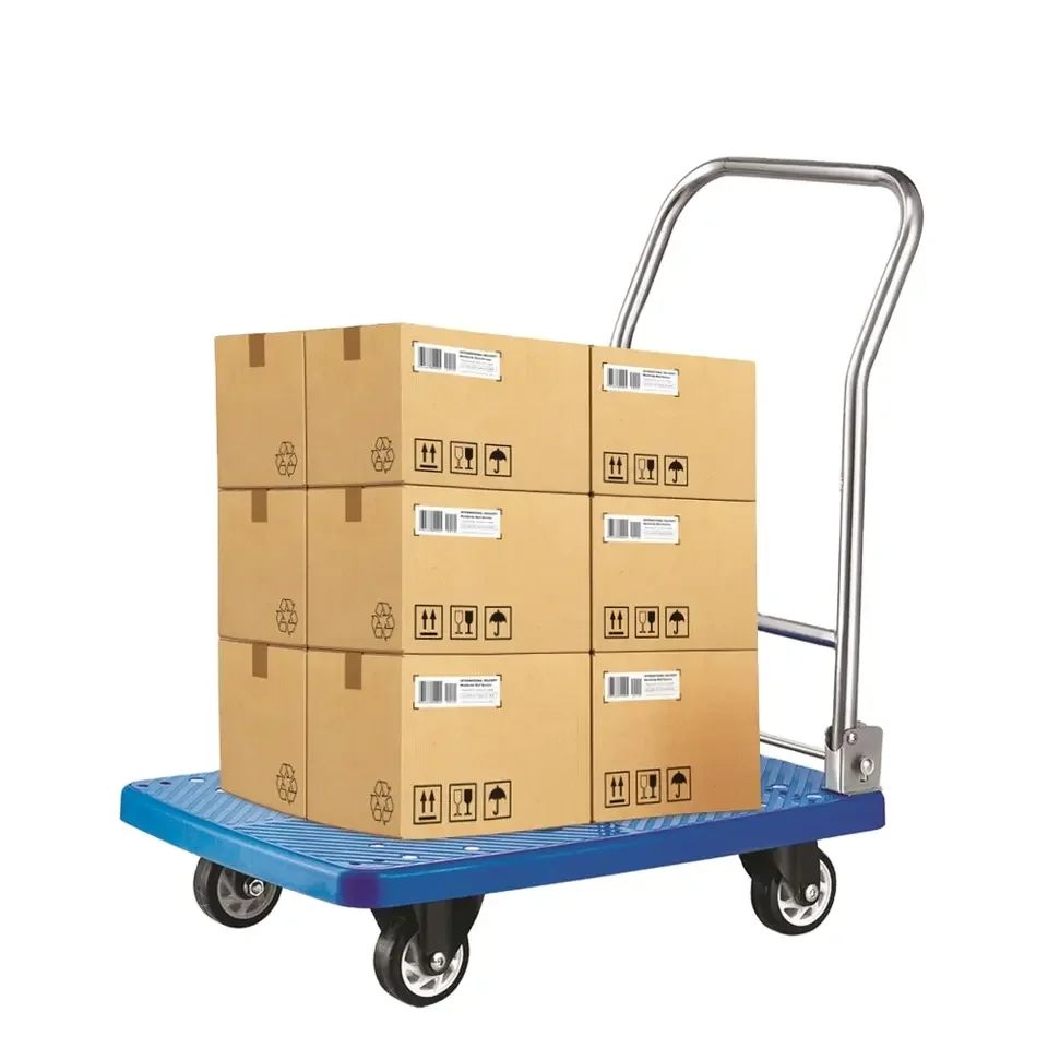 View larger image Add to Compare  Share Push cart dolly moving platform hand truck 4 wheels foldable platform trolley cart