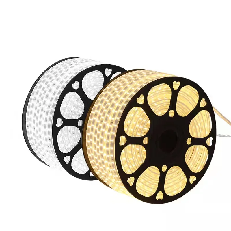 Led Light 220V 5050 Smd Waterproof 2835 Flexible Lights 110V Strips 100M Outdoor Ac Lighting Color Rope High Voltage Rgb Strip