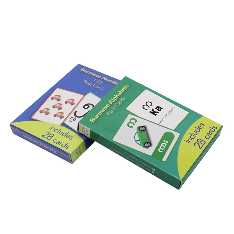 Customized Printed Flash Cards Full Color ABC Learning Card Kids Phonic Flashcards