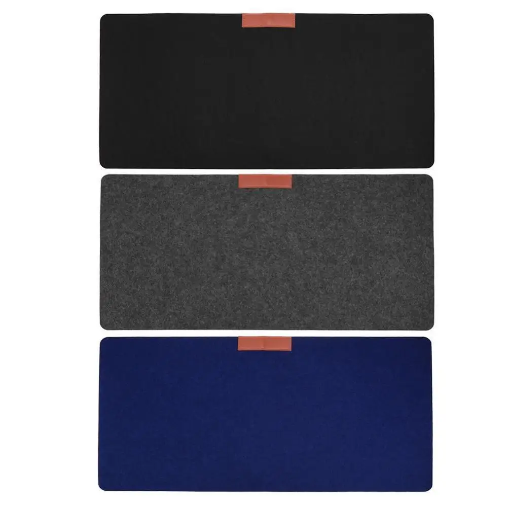 Custom Size Mouse Pad Anti-slip Office Felt Desk Mat With Leather For Computer