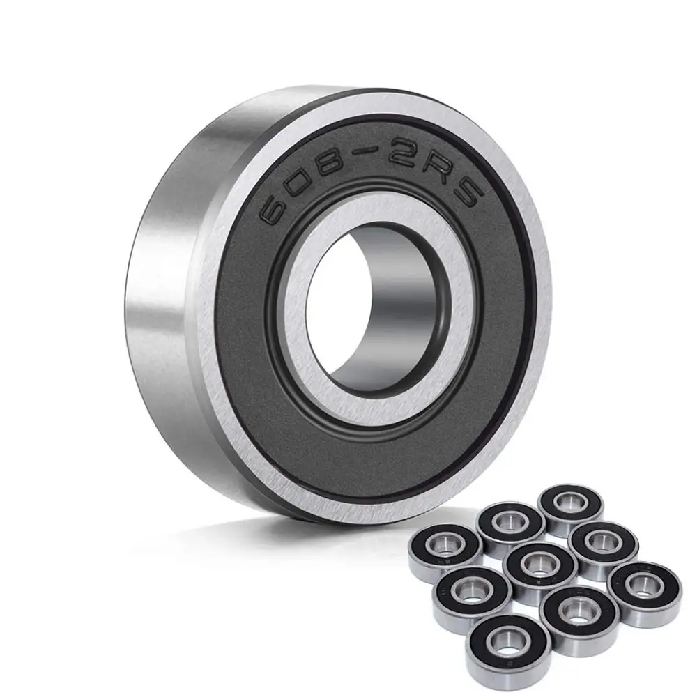 608-2RS Ball Bearings Skateboard Bearings Double Rubber Sealed Shielded Miniature Deep Groove Bearings 8mm x 22mm x7mm