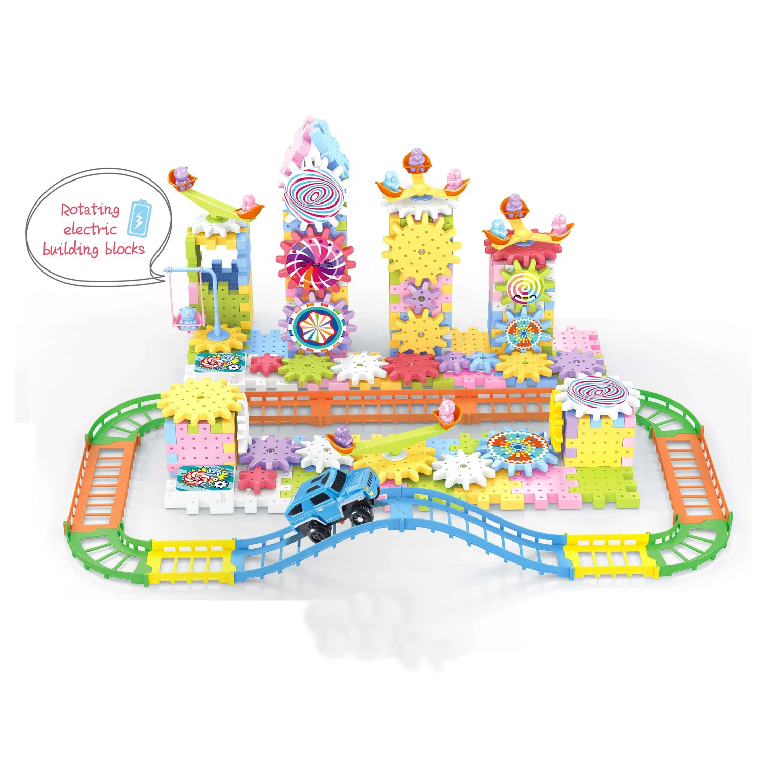 Hot Building Blocks Set Kids Educational Stem Toy 203 PCS Electric Gear Building Blocks Set Kids Puzzle Gear Toy