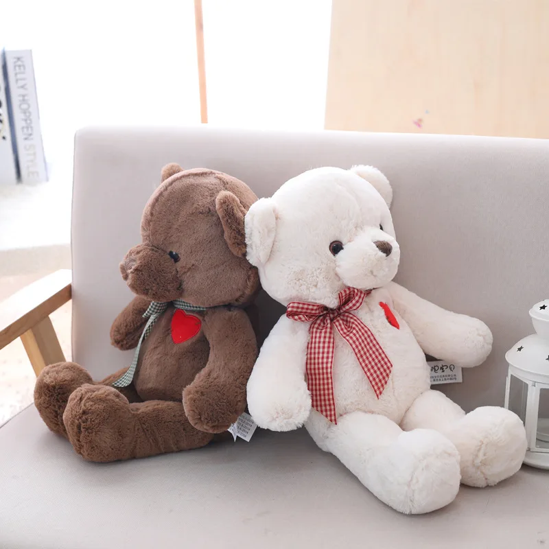 Wholesale Hot Sale Cute Little Bear With Red Love Heart Lovers Bear Plush Toys