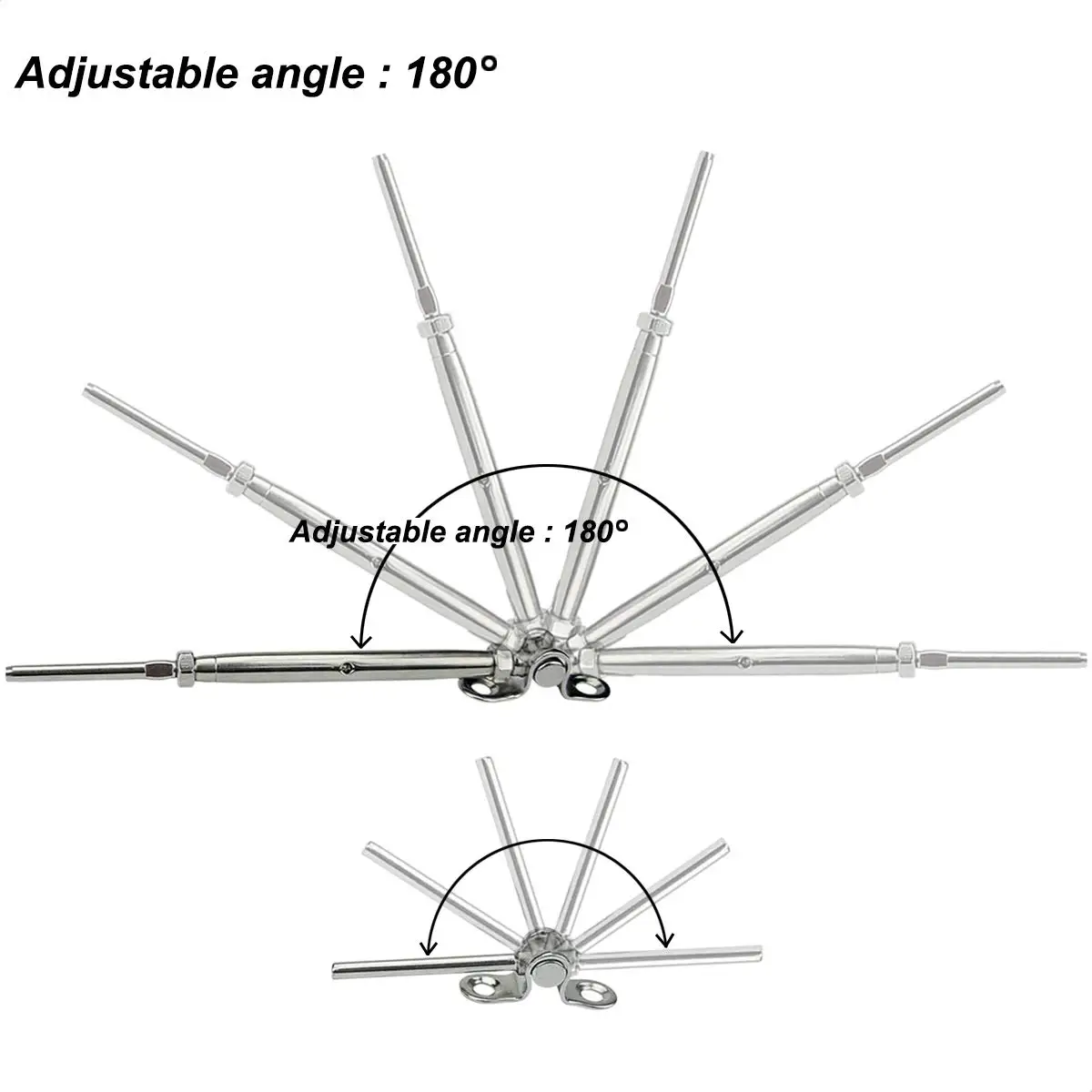 Cable Railing Hardware For Stainless Steel Cable Adjustable Angle, T316 Marine Grade