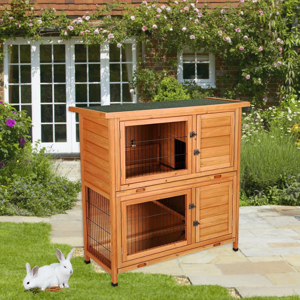 Оптовая продажа, уличная Водонепроницаемая домашняя клетка для домашних животных, деревянная клетка для кроликов