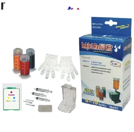 Ink refill kits for HP62 /63 /64 /65 / 67/ 302/303/304/667/662/680  color ink cartridge