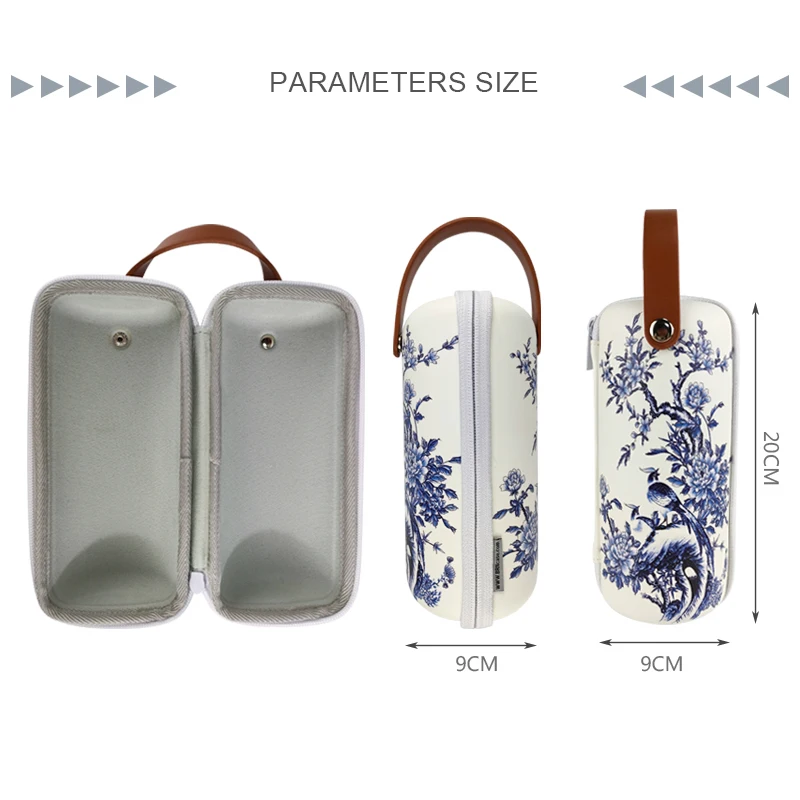 Custom Different Shape Shockproof EVA Tea Case Storage Zipper Chinese Style EVA Tea Bags